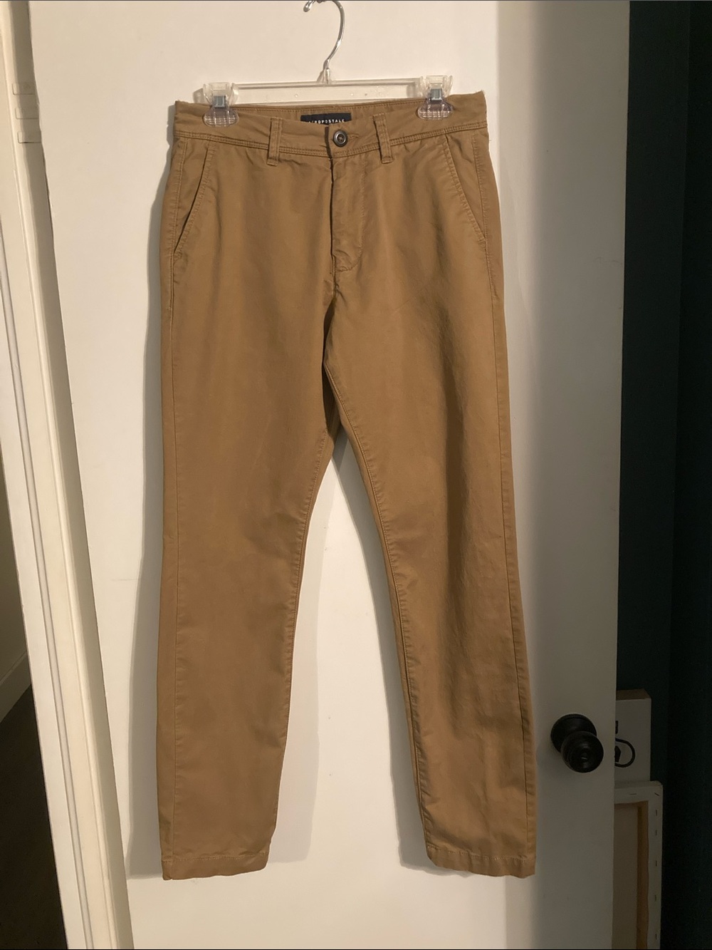 Aeropostale Men’s Dark Khaki Slim Straight Pants